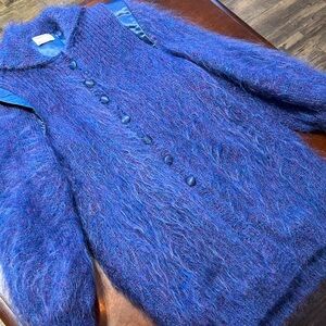 Vintage & Vibrant Mohair Wool Sweater Jacket